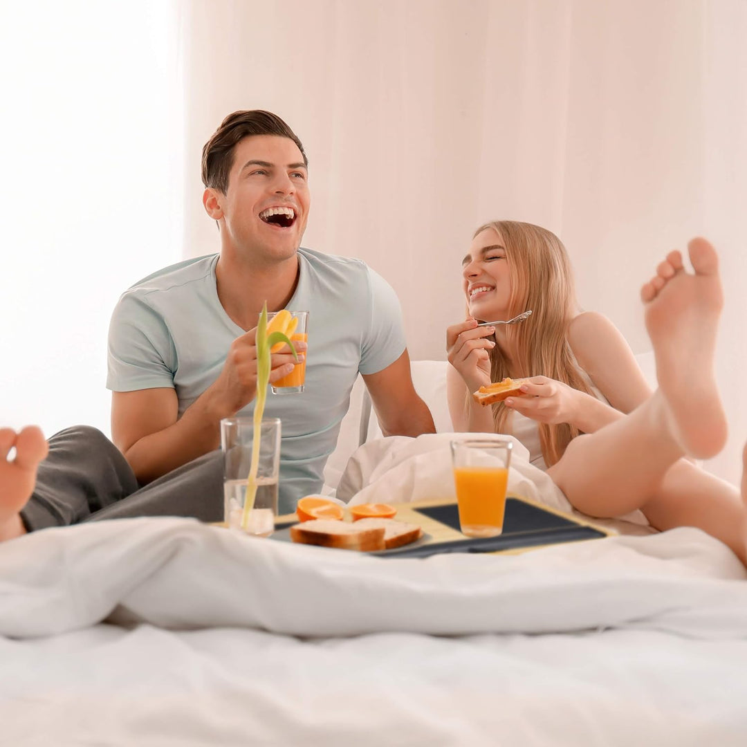 Relaxdays 2 x Laptoptisch, Knietablett, Laptop Unterlage, 2 Mousepads, Smartphone Halterung, BxT: 60