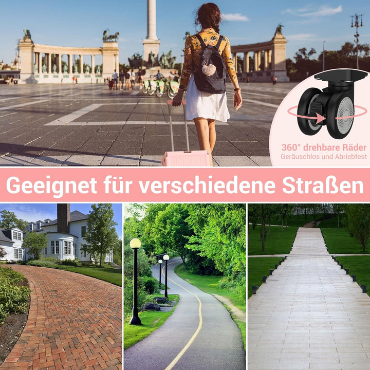 Meisax Einkaufstrolley klappbar, Einkaufswagen bis 30 kg, Transportbox mit 4 Rollen, Shopping Trolle