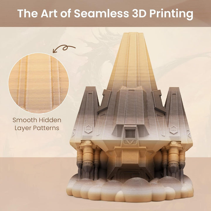 ERYONE Matte PLA 3D Drucker Filament 1.75mm, Matte Gradient Rainbow PLA, Massgenauigkeit +/- 0.03 mm