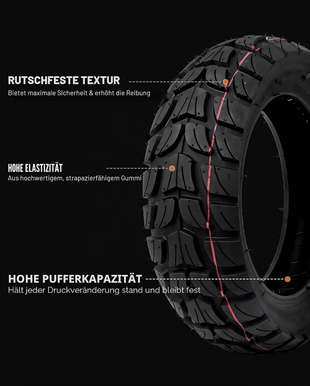 Reifen vorne und hinten, kompatibel mit KuKirin G2 Max G2 Master KickScooter 255 x 80 Vakuum Aussenr