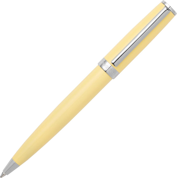 Hugo Boss Gear Icon Kugelschreiber aus Messing mit Chrome Beschichtung in der Farbe Yellow, Masse: 1