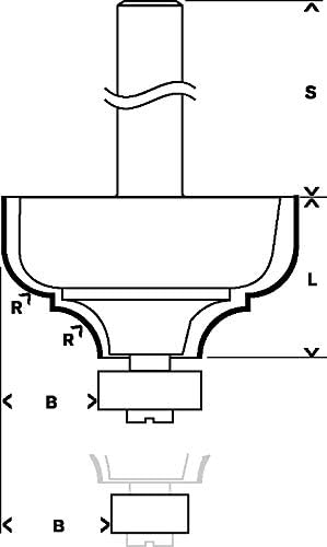 Bosch Professional 1x Kantenformfräser Standard for Wood (für Holz, Radius 4.8mm, Breite 9.6mm, Arbe