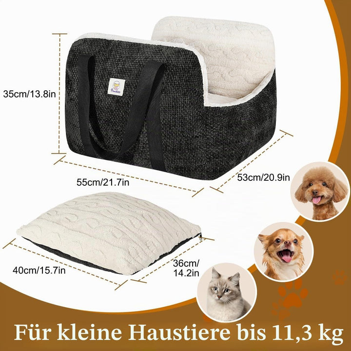 Pawaboo Hund Autositz, Hund Booster Autositz für Klein Hunde, Welpensitz für Auto mit Fest Schnalle