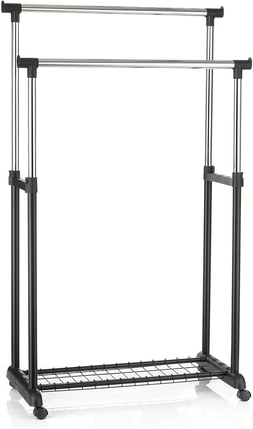IDIMEX Garderobenwagen Grosso Kleiderständer Rollgarderobe Garderobenständer, mit Schuhablage, 2 Kle