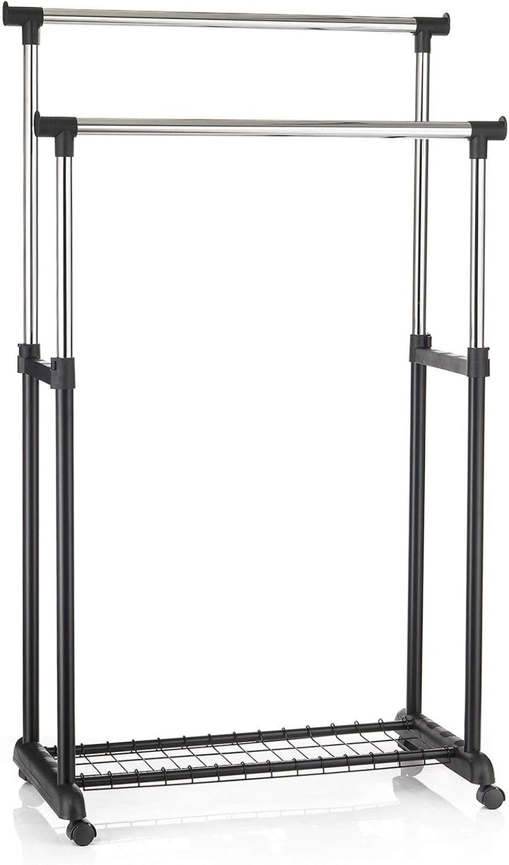 IDIMEX Garderobenwagen Grosso Kleiderständer Rollgarderobe Garderobenständer, mit Schuhablage, 2 Kle