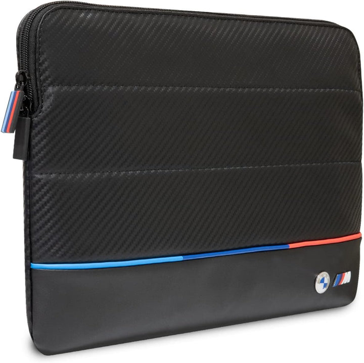 CG Mobile BMW Carbon PU Hülle mit kontrastierender dreifarbiger Schutztasche 14 Zoll kompatibel mit