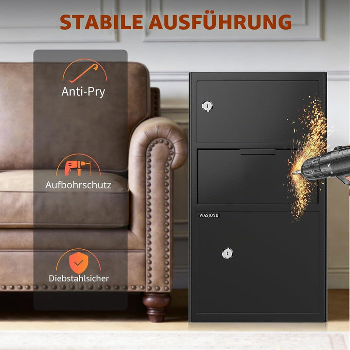 100.8L Einwurftresor | Deposittresor | Tresor mit Einwurfschlitz | Briefkasten Safe | Depository Saf