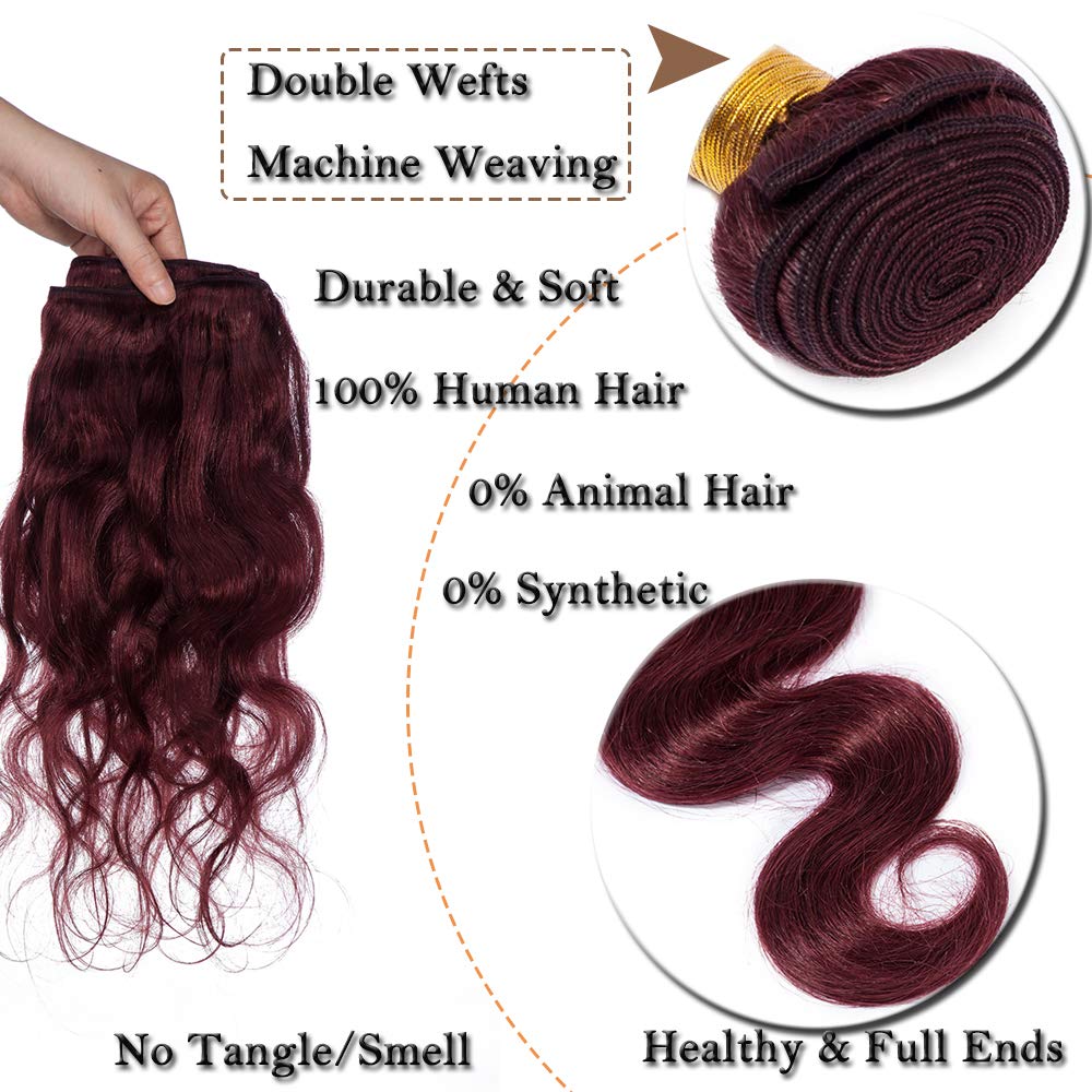 SEGO Brazilian Human Hair Bundles Echthaar Body Wave Weave Virgin Extensions 100% Unprocessed Brasil