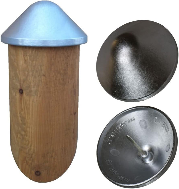 Gartenwelt Riegelsberger Pfostenkappe rund ø 130 mm Aluminium blank Kappe für Pfosten mit Dorn Zaunk