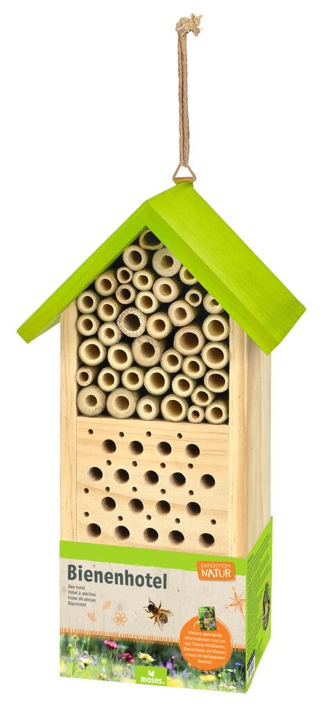 Bienenhotel Expedition Natur, Nist- und Überwinterungshilfe für Wildbienen, Mit spannendem Booklet f