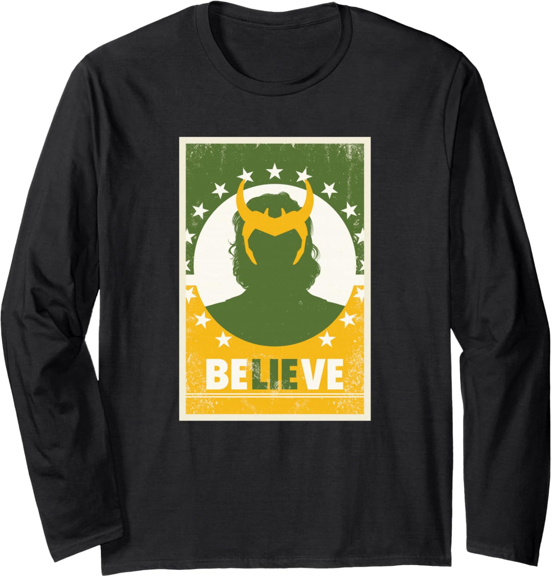 Marvel Loki Believe President Loki Poster Langarmshirt