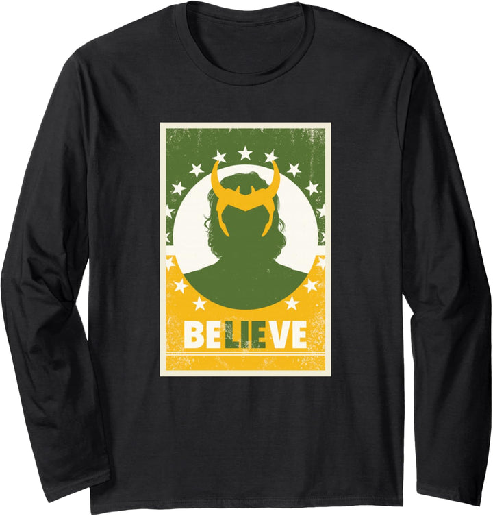 Marvel Loki Believe President Loki Poster Langarmshirt