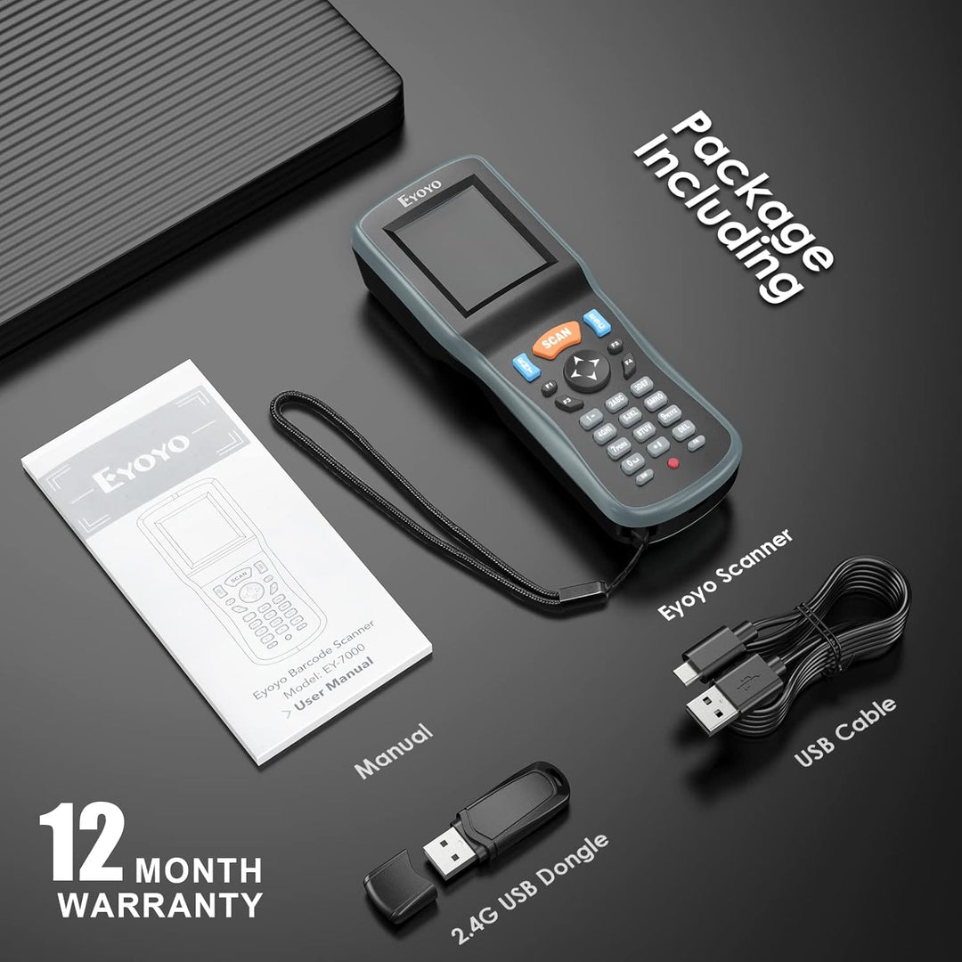 Eyoyo 2D Inventar Scanner Datensammler, tragbarer QR 1D Wireless Barcode Scanner, Handheld Data Term