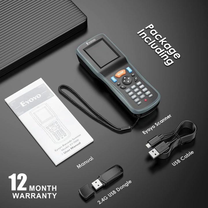 Eyoyo 2D Inventar Scanner Datensammler, tragbarer QR 1D Wireless Barcode Scanner, Handheld Data Term