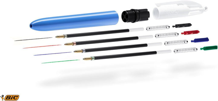 BIC 4 Farben Kugelschreiber Set 4 Colours Original, 12er Pack, Ideal für das Büro, das Home Office o