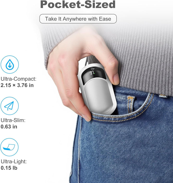 Macchiatto Handwärmer Elektrisch 2er Set,Wiederverwendbar 3200mAh Taschenwärmer,Wiederaufladbar,3 Wä