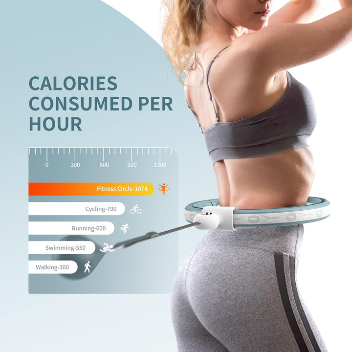 Smart Hula Hoop Reifen Erwachsene, Hula Hoop mit Gewicht Kugel, Hoola Hoop zum Abnehmen für Anfänger