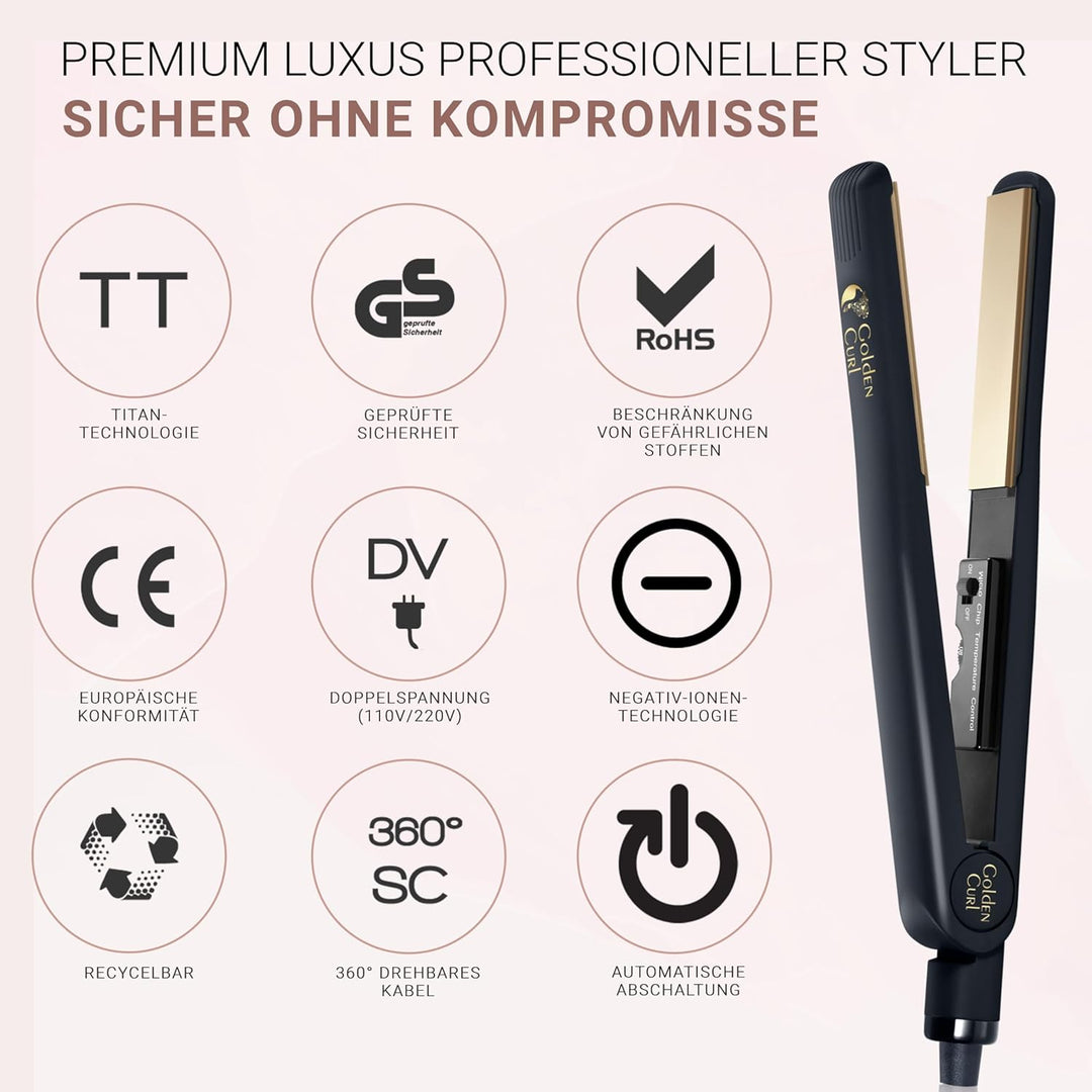 Glätteisen Locken und Glätten Haarglätter - 5 Jahre Sorgenfreiheit - Haar Styling Hair Straightener