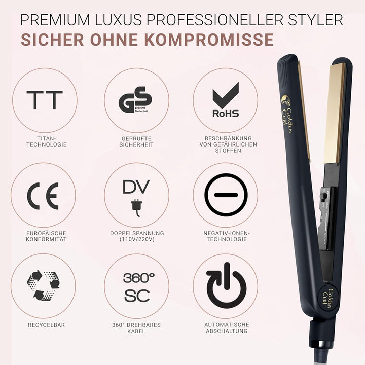 Glätteisen Locken und Glätten Haarglätter - 5 Jahre Sorgenfreiheit - Haar Styling Hair Straightener