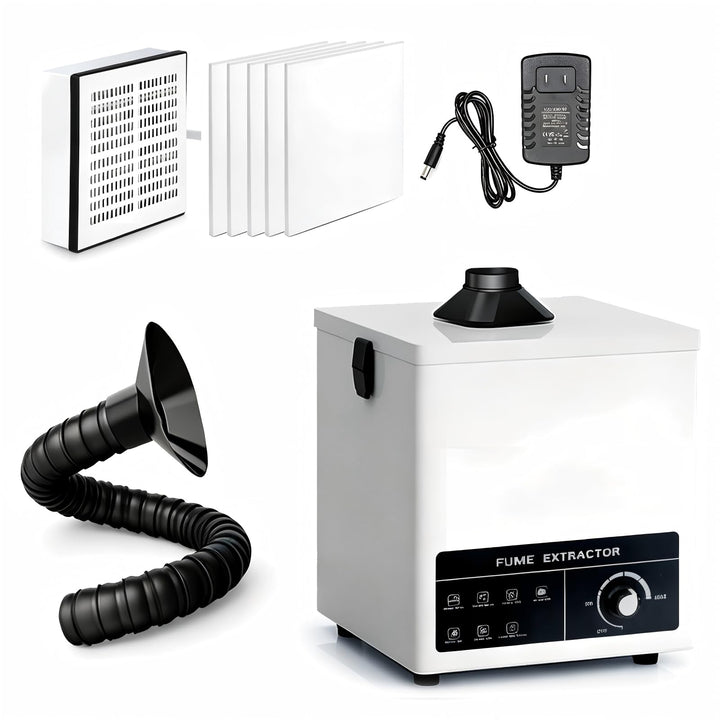 50W Lötrauchabsaugung mit 3-Stufen Filtersystem, mit 4 Ersatz-Vorfilter, Desktop Rauchabsauger 168 m