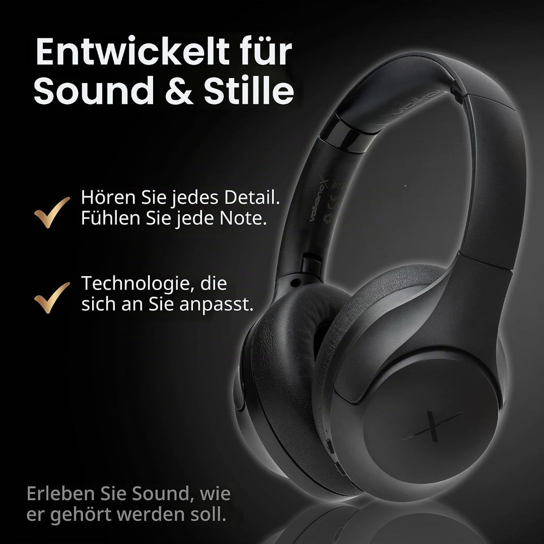 VolkanoX VXH200 Over-Ear Kopfhörer Kabellos Bluetooth 5.3 mit Active Noise Cancelling (ANC) – 60 Std