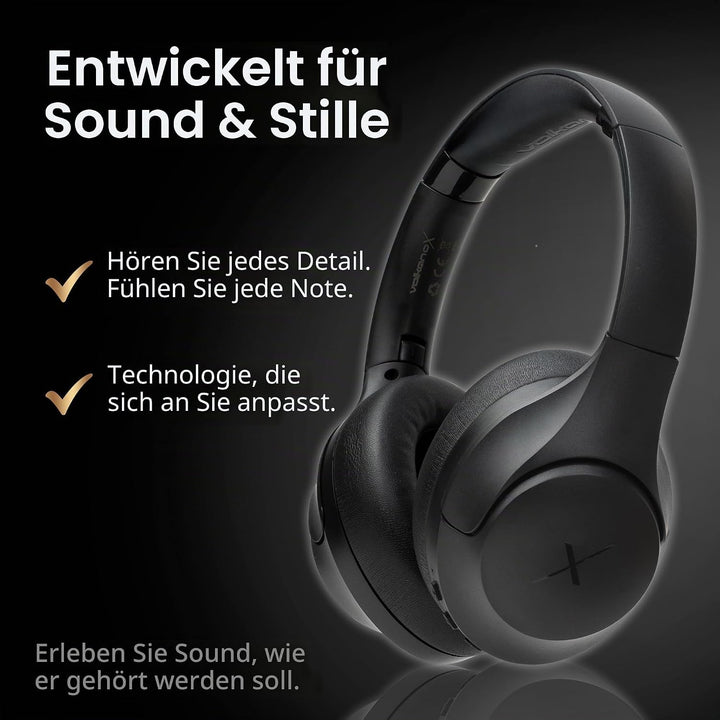 VolkanoX VXH200 Over-Ear Kopfhörer Kabellos Bluetooth 5.3 mit Active Noise Cancelling (ANC) – 60 Std