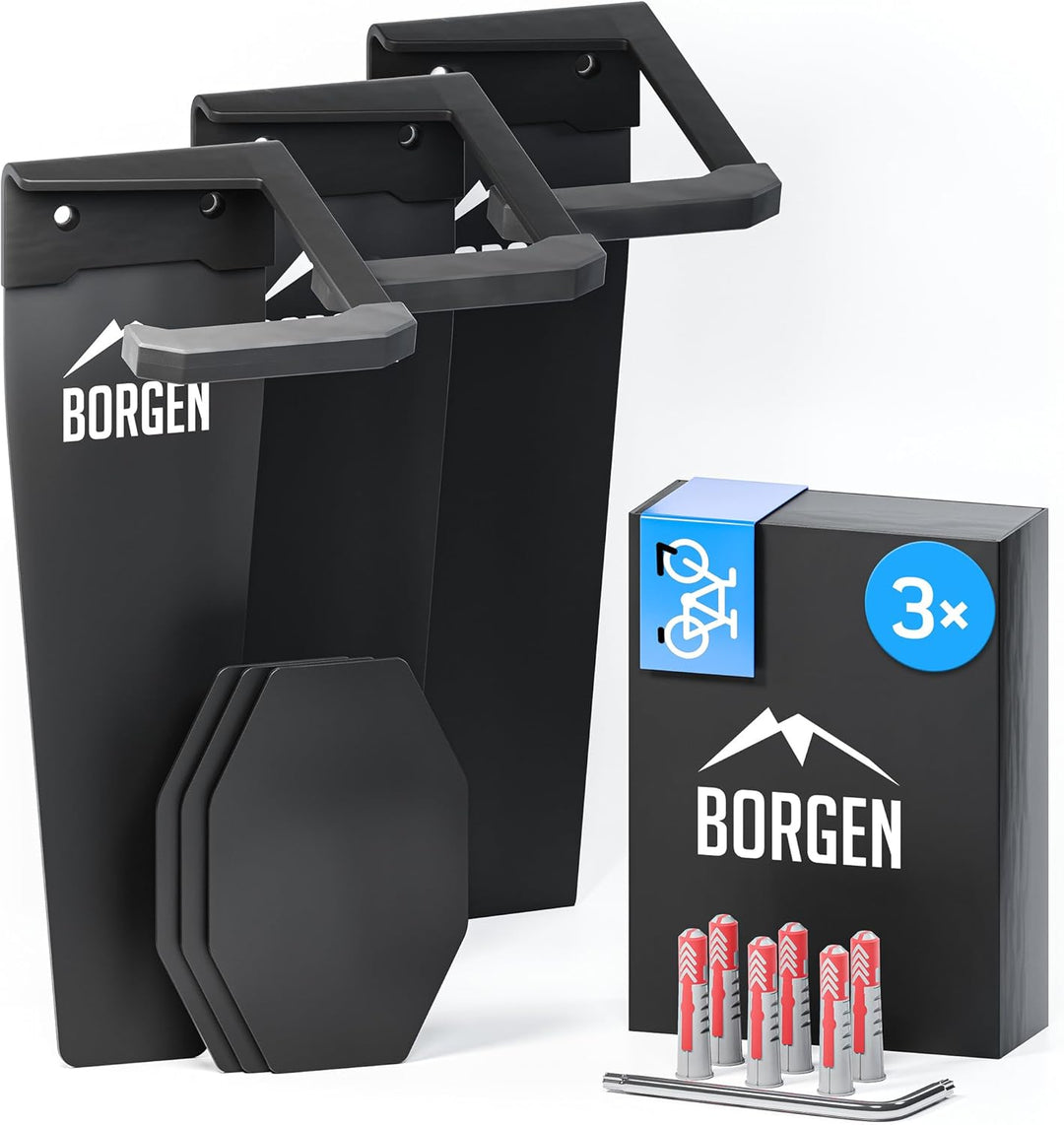 Borgen Fahrrad Wandhalterung Vertikal mit 32 kg Tragkraft - Fahrradhalterung Wand für E-Bike, MTB un