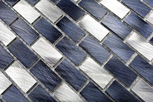 Mosaik Rückwand Aluminium Stäbchen schwarz Fliesenspiegel Küche MOS48-0208_f