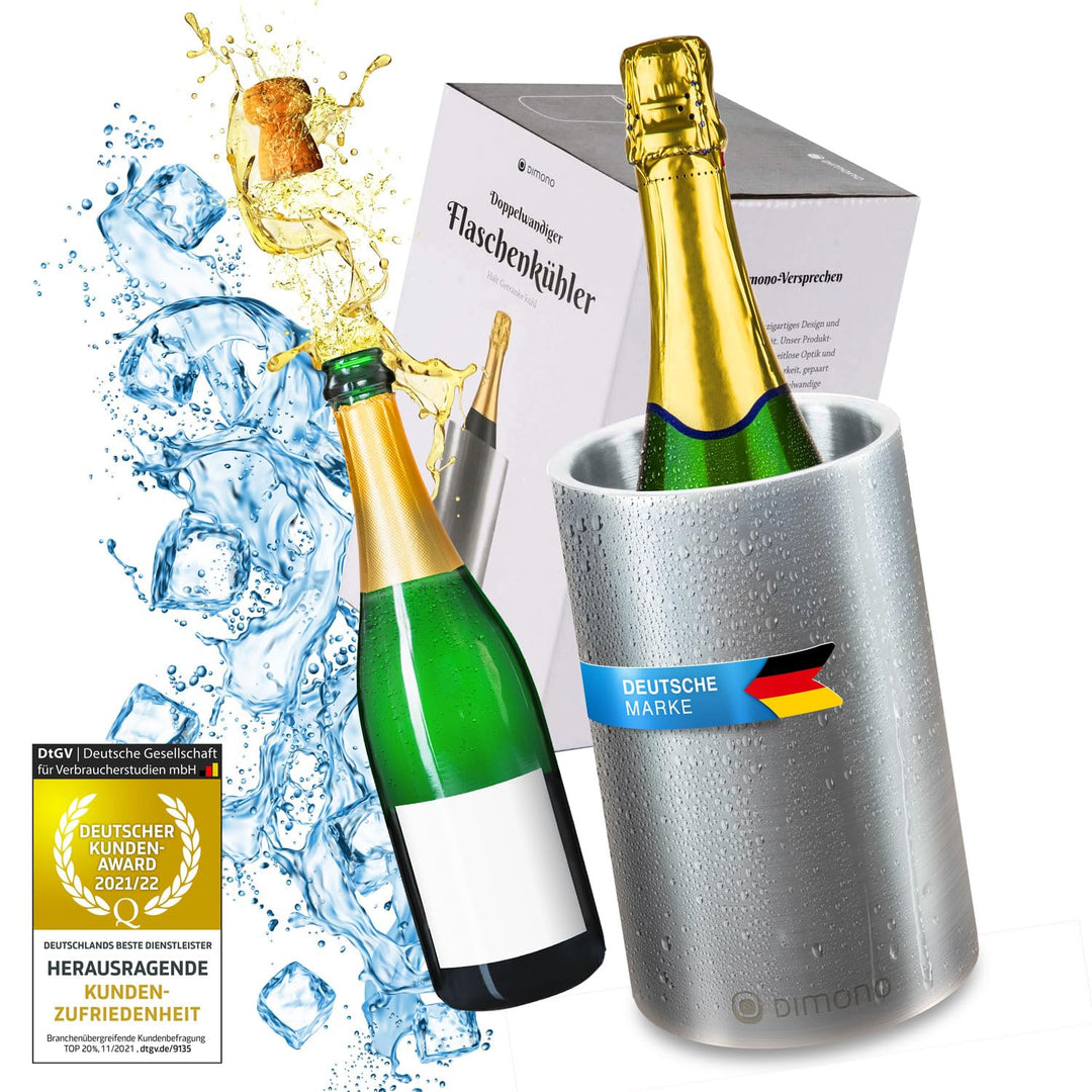 Dimono® Flaschenkühler doppelwandiger Weinkühler Thermo Sektkühler für Wein-Flaschen, Sekt, Champagn