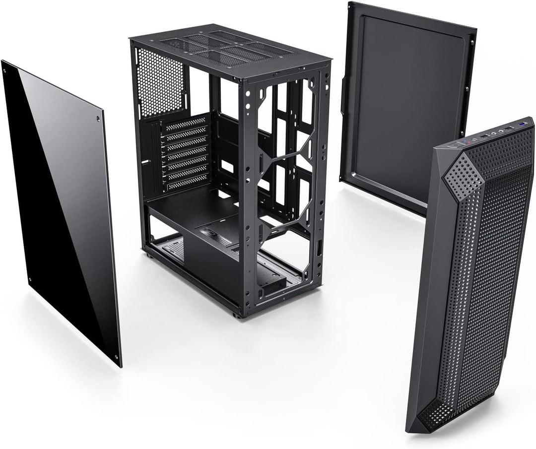 EMPIRE GAMING - PC-Gehäuse Gamer Ruby – ARGB Mittelgrosser Tower ATX, MATX, ITX – Netzblende – Seite