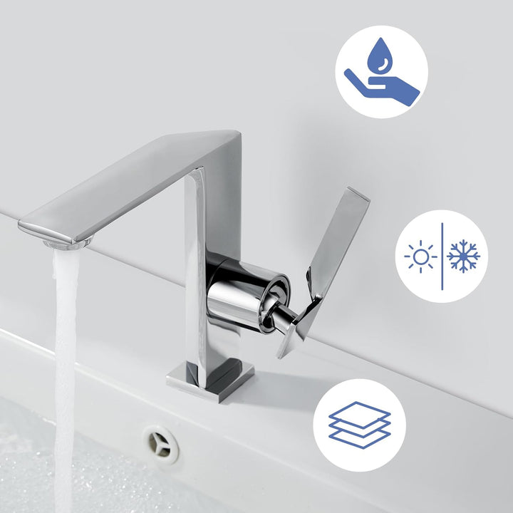 Wasserhahn Bad Waschtischarmatur Armatur Badezimmer Mischbatterie Waschbecken Armaturen, Chrom Einhe
