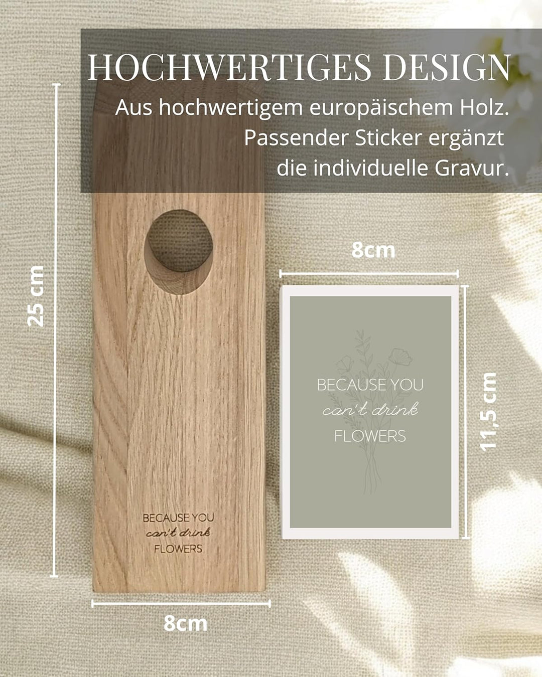Livlig53 Weinflaschenhalter aus Holz, Magischer Flaschenhalter aus Eiche mit personalisiertem Weinet