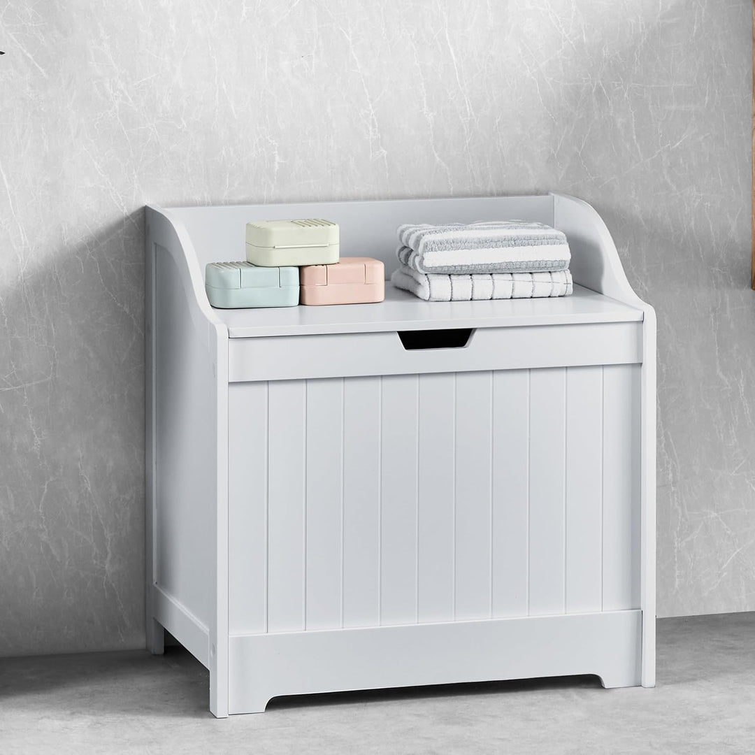 Home Discount priano Badezimmer Schrank Schrank Brust Mülleimer Holzkorb Einheit Wäschesack, Weiss