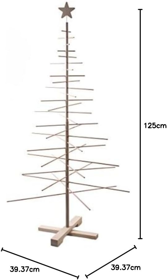 xmas3 L-190 cm Weihnachtsbaum aus Holz, Natural, 100 x 100 x 190