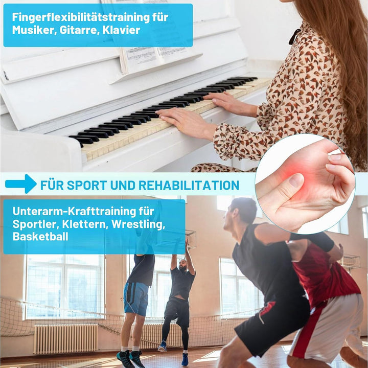 10 Stück Handtrainer mit 3 Widerstandsstufen - Eiförmige Griffbälle für Klettern, Gitarre &amp; Klavier