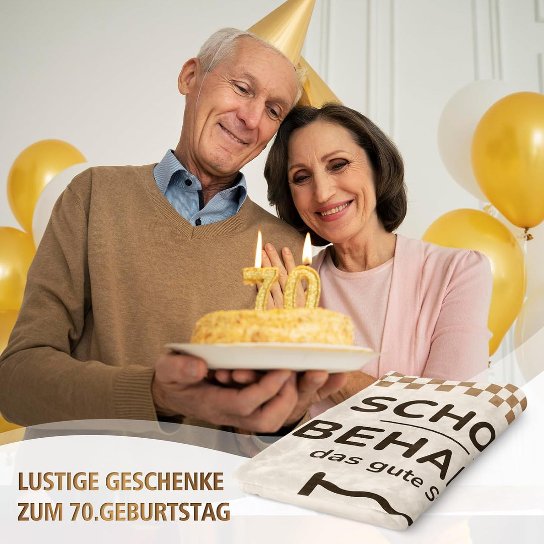 70 Geburtstag Frau Mann, Lustige Geburtstag Kuscheldecke Geschenk, Geschenke zum 70 Geburtstag für F