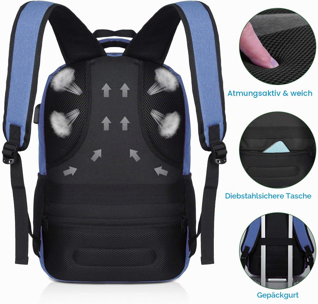 YAMTION Rucksack Herren und Damen,Gross 17.3 Zoll Schultasche Schulranze Schulrucksack Jungen Teenag