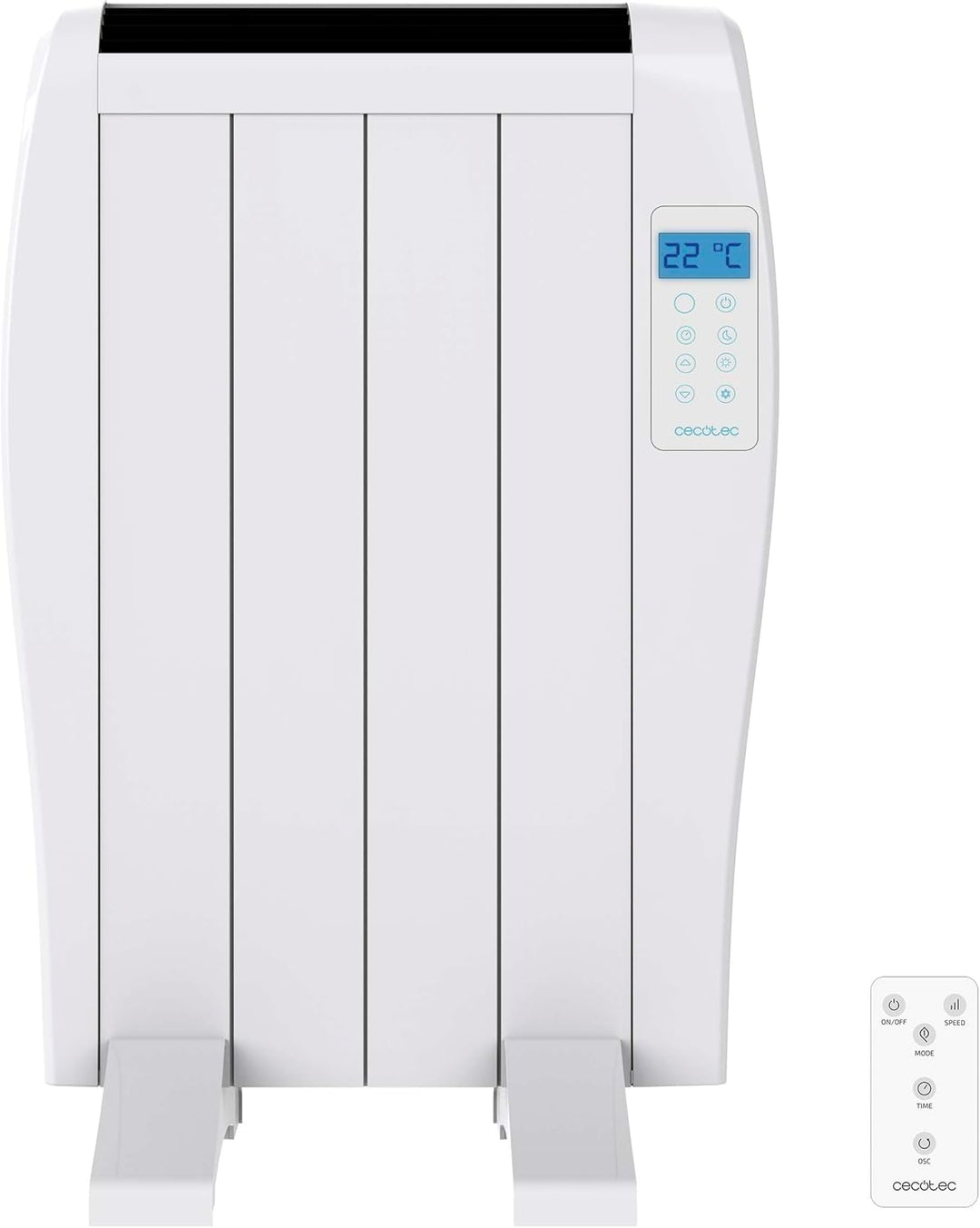 Cecotec Flachheizkörper mit Fernbedienung ReadyWarm 800 Thermal. 600 W, 4 Elemente aus Aluminium, LC
