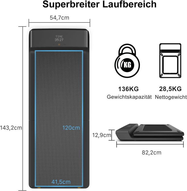 WalkingPad by KingSmith Z1, P1, A1 Pro, Z3 Hybrid+ Walking-Pad Laufband für Zuhause Büro klappbar (j