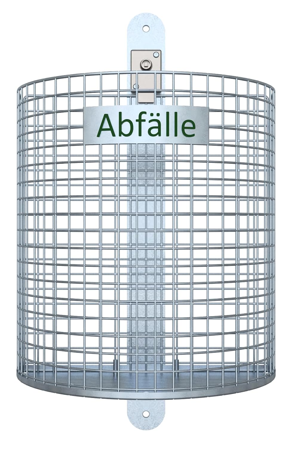 Abfallbehälter Nierenform 27 L – zur Wand- oder Pfostenbefestigung mit Befestigungsschiene &amp; Vierkan