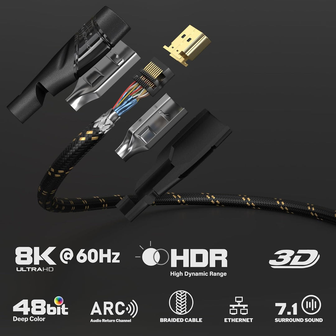 KabelDirekt – 4K HDMI-Kabel – 7,5m – In Deutschland entwickelt – Bruchfeste Nylon-Ummantelung (4K@60