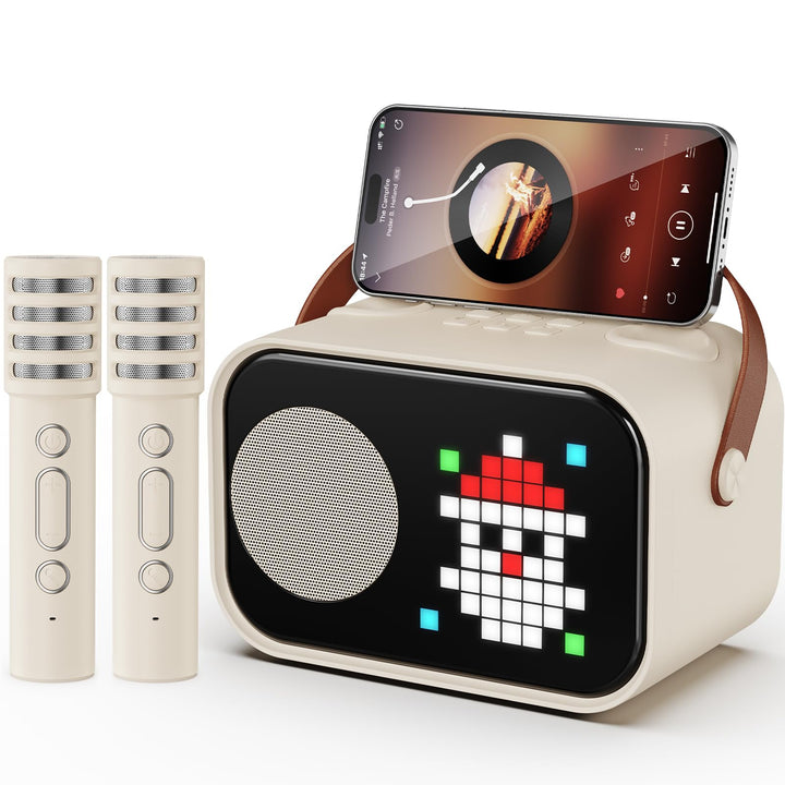 JYX Karaoke Anlage mit 2 Mikrofonen, Karaoke Maschine Kinder mit Professionellem Begleitmodus, Bluet