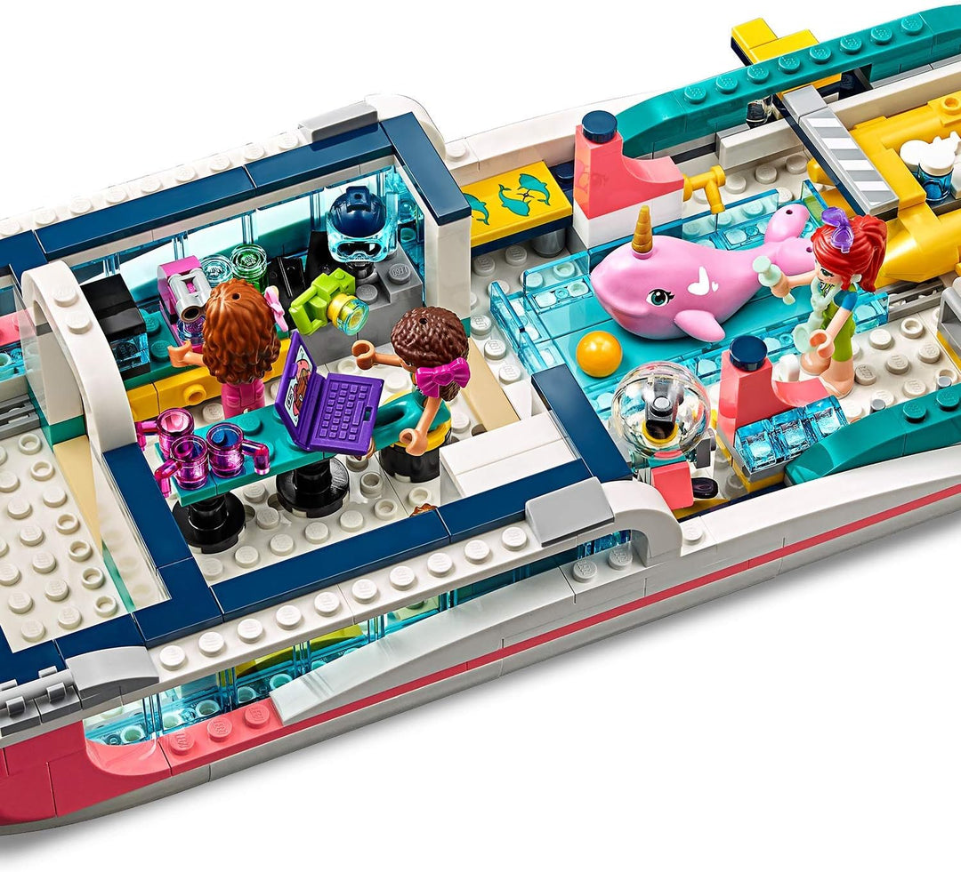 LEGO 41381 Friends Boot für Rettungsaktionen und Legoinsel, Spielzeug für Kinder mit den Minipuppen