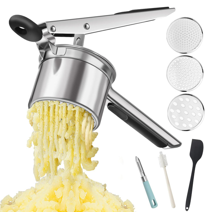 Kartoffelpresse aus robustem Edelstahl, Kartoffelstampfer und -presse für Kartoffelpüree, Küchenhelf