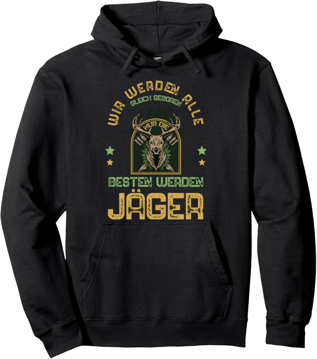 Jagd Hirsch Geweih Damhirsch Hunter Männer Jäger Pullover Hoodie