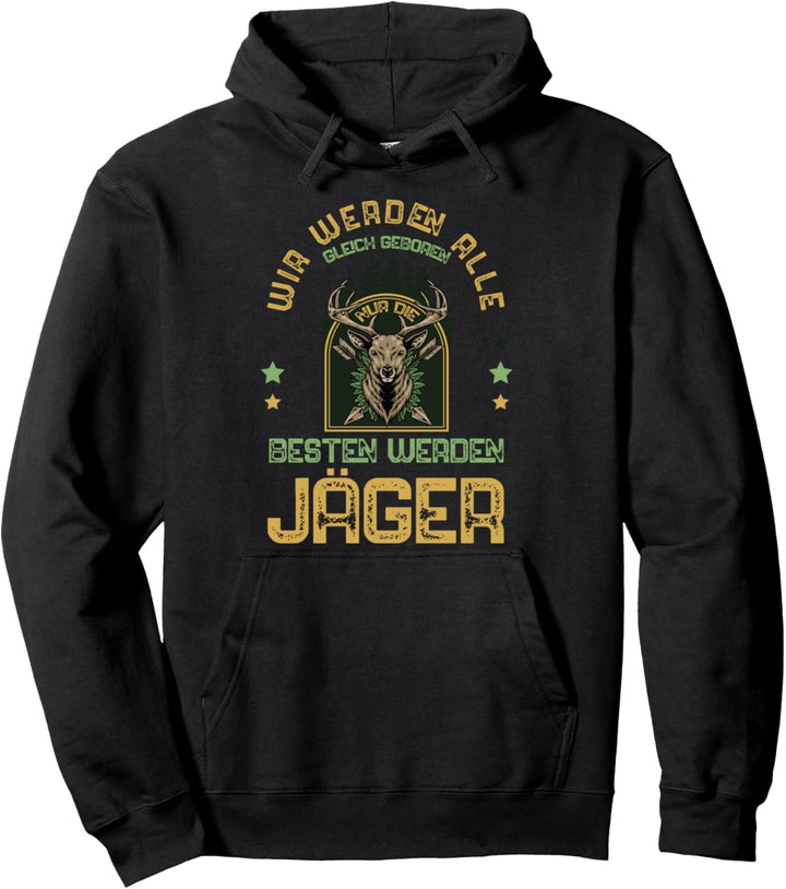 Jagd Hirsch Geweih Damhirsch Hunter Männer Jäger Pullover Hoodie