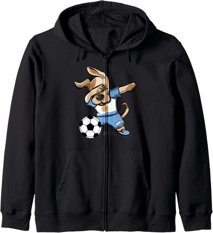 Dabbing Dog Hund Argentinien Fussball - Argentinische Flagge Kapuzenjacke