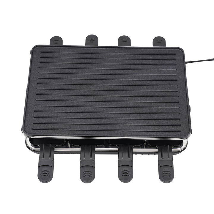 Elektrischer Tischgrill, mit Spatel und 9 Kochplatten, ideal für Abende mit Familie und Freunden