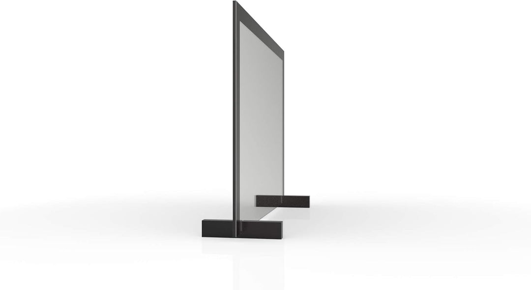 ALLboards Spuckschutz 90x60cm Schwarzer Rahmen, gehärtetes Glas 4mm, Antibakteriell & Virenschutz, H