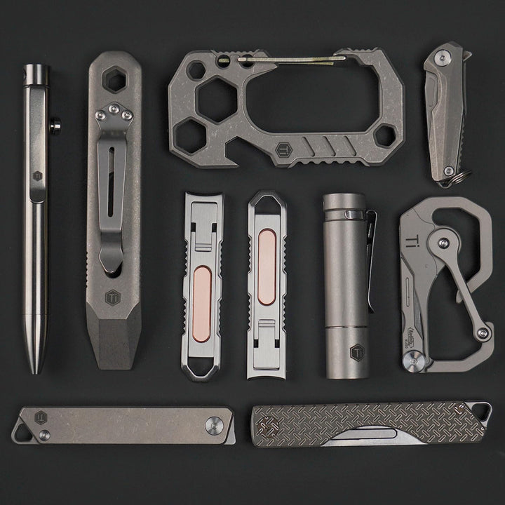 KeyUnity KR00 Titanium EDC Brecheisen-Multiwerkzeug mit Schraubendreher und Taschenclip